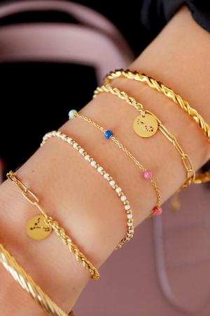 Bracelet Grosses Perles Colorées Argenté Acier Inoxydable h5 Image2