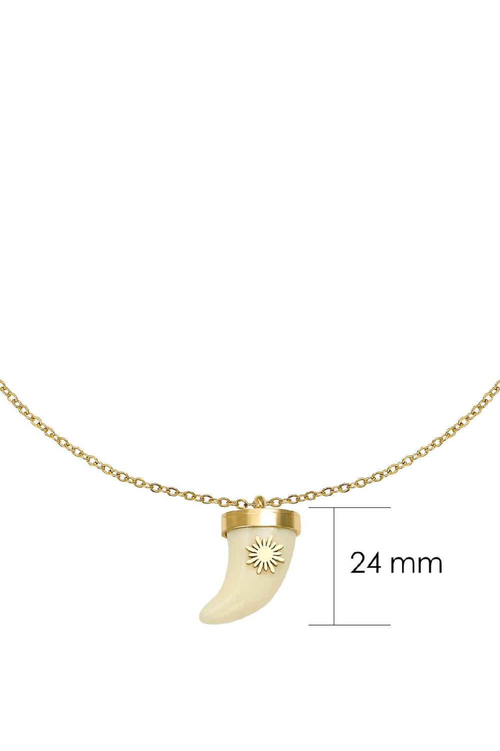 Collier Horn Blanc Acier Inoxydable Image2