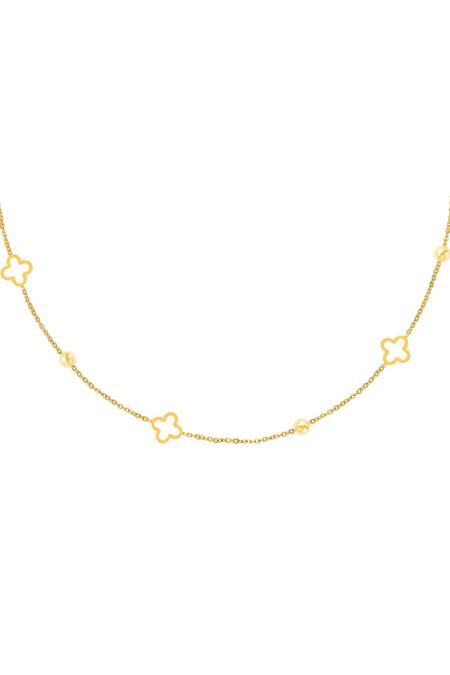 Collier trèfles ouverts Couleur or Acier inoxydable
