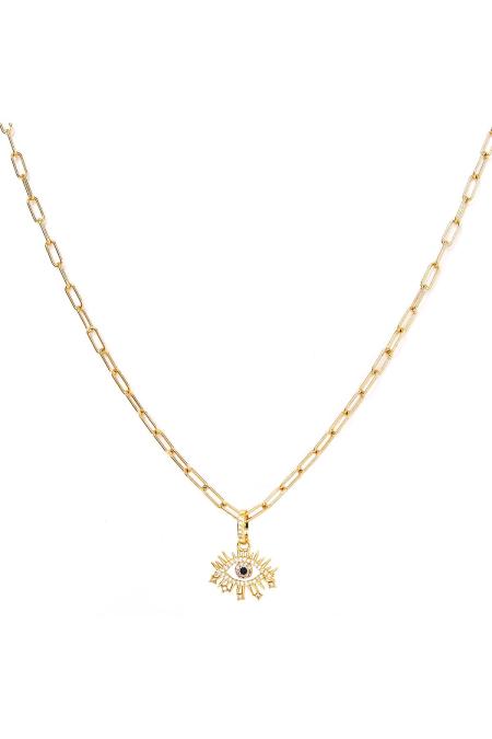 Collier oeil Couleur or Cuivré