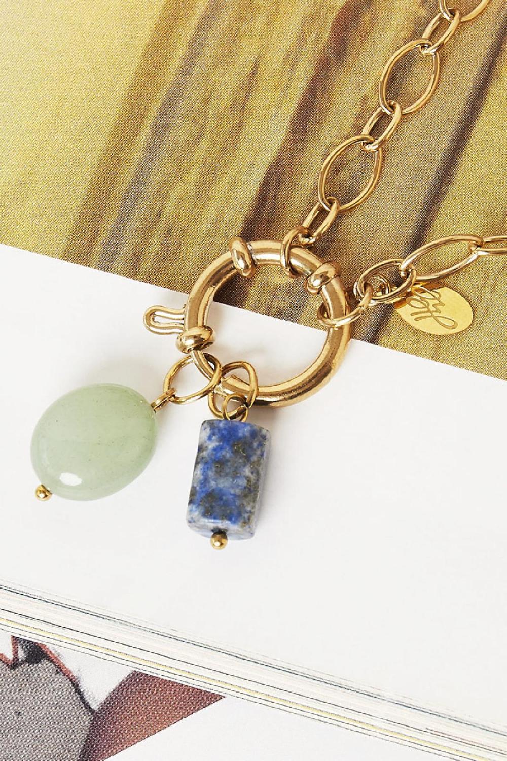 Diy Charm Tube Stone Rouge Acier Inoxydable Image2