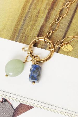 Diy Charm Tube Stone Rouge Acier Inoxydable h5 Image2