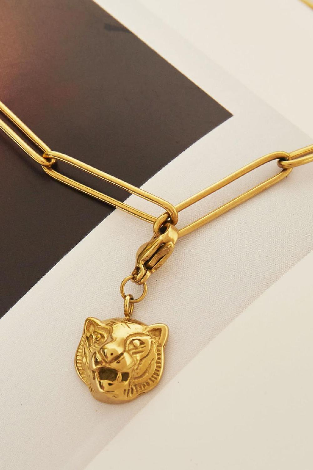 Diy Clasp Charm Tiger Argenté Acier Inoxydable h5Image2