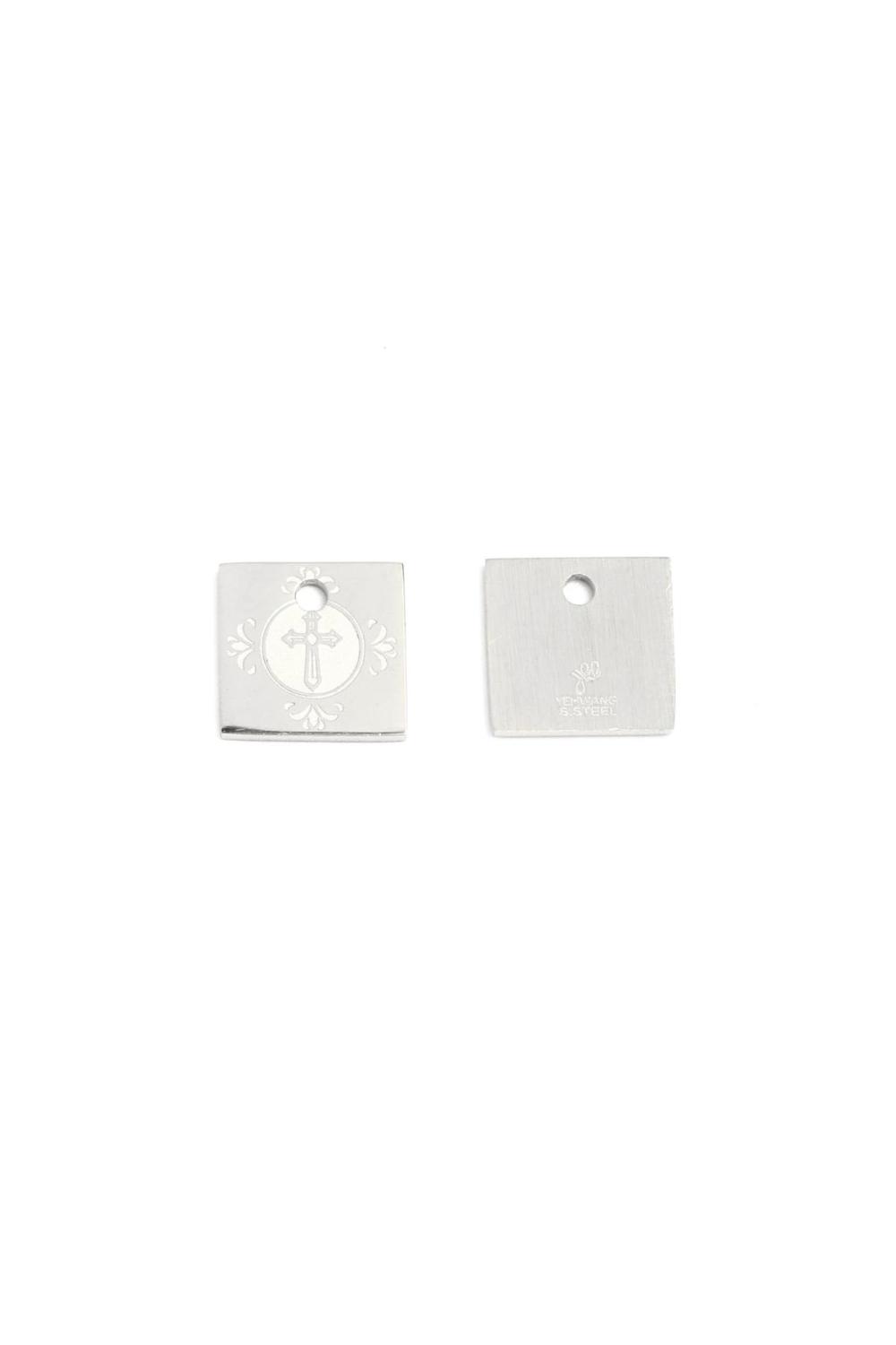 Charm Cross Argenté Acier Inoxydable
