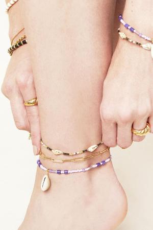 Bracelet De Cheville Plain Chain Argenté Acier Inoxydable h5 Image2