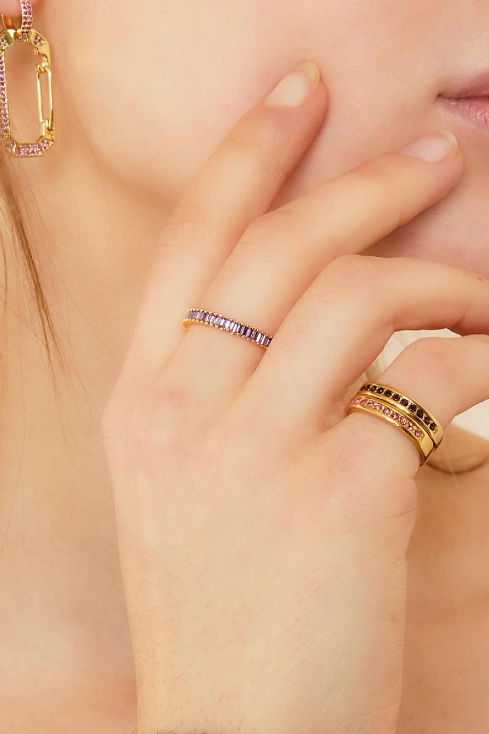 Bague Ajustable En Cuivre Colorée Blanc Cuivré One Size h5Image3