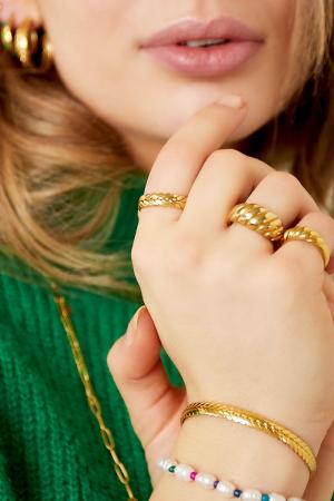 Bague En Acier Inoxydable Couleur Or One Size h5 Image2