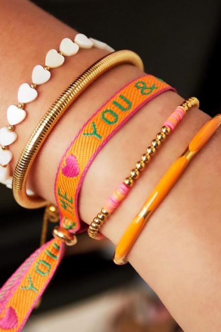 Perle de fermeture de bracelet en tissu Couleur or Cuivré 2
