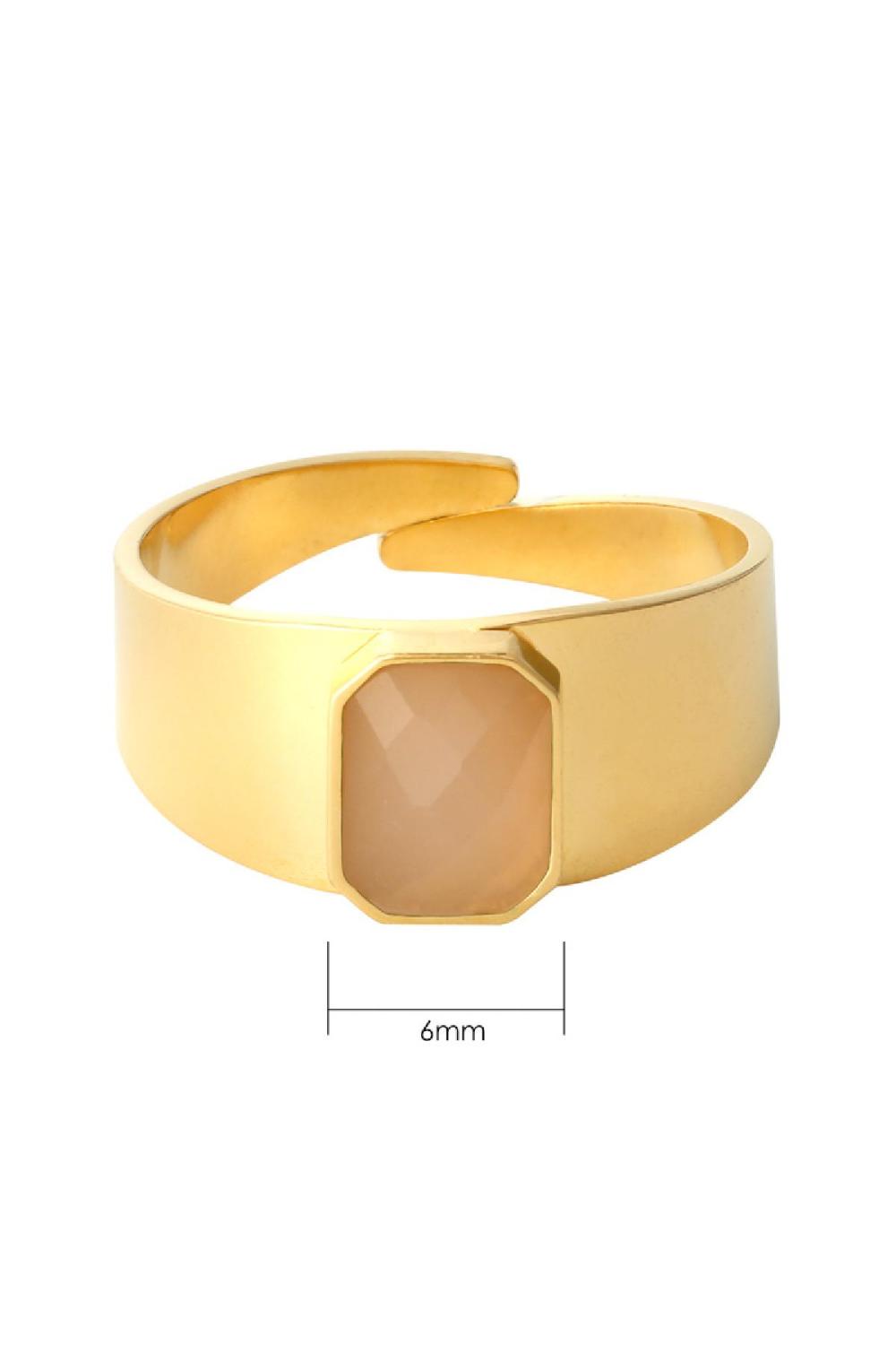 Ring Color Party Jaune Acier Inoxydable One Size Image6