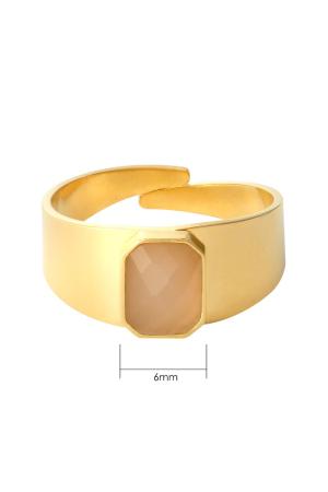 Ring Color Party Jaune Acier Inoxydable One Size h5 Image6