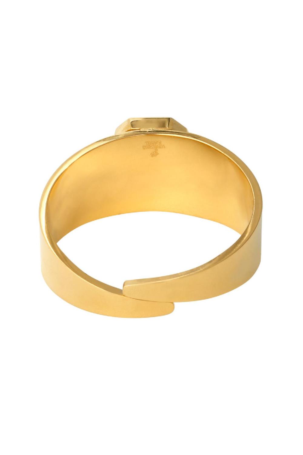 Ring Color Party Jaune Acier Inoxydable One Size Image3