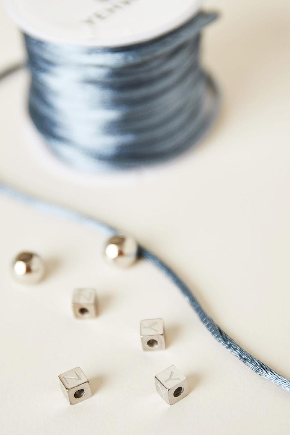 Diy Perles Alphabet Q Argenté Acier Inoxydable Image2