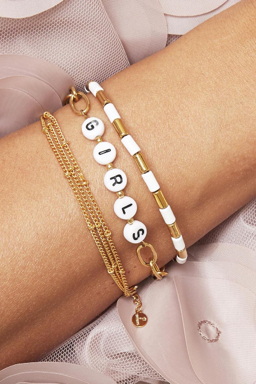 Bracelet Beads Girls Argenté Acier Inoxydable Image2