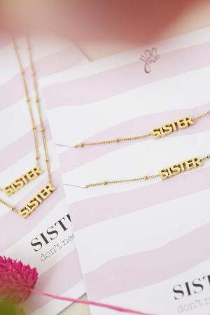 Bracelet Sisters Don't Need Words Acier Inoxydable h5 Image2
