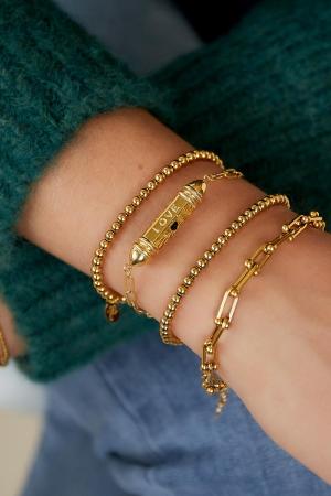 Bracelet Perle Balle 'Love' 'Amour' Argenté Acier Inoxydable h5 Image2