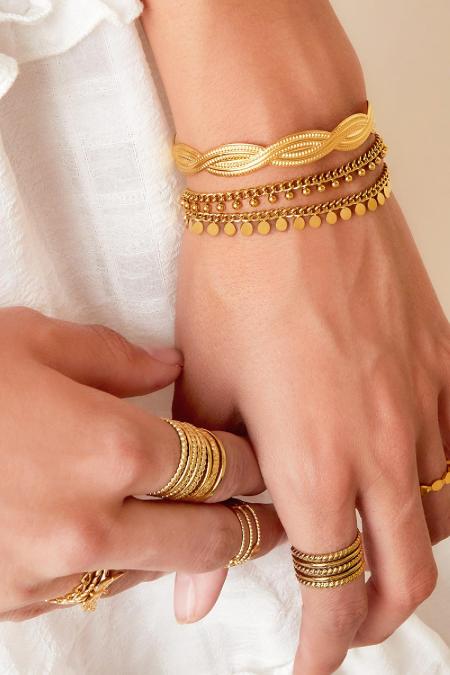 Bracelet en acier inoxydable Cercles Argenté 2