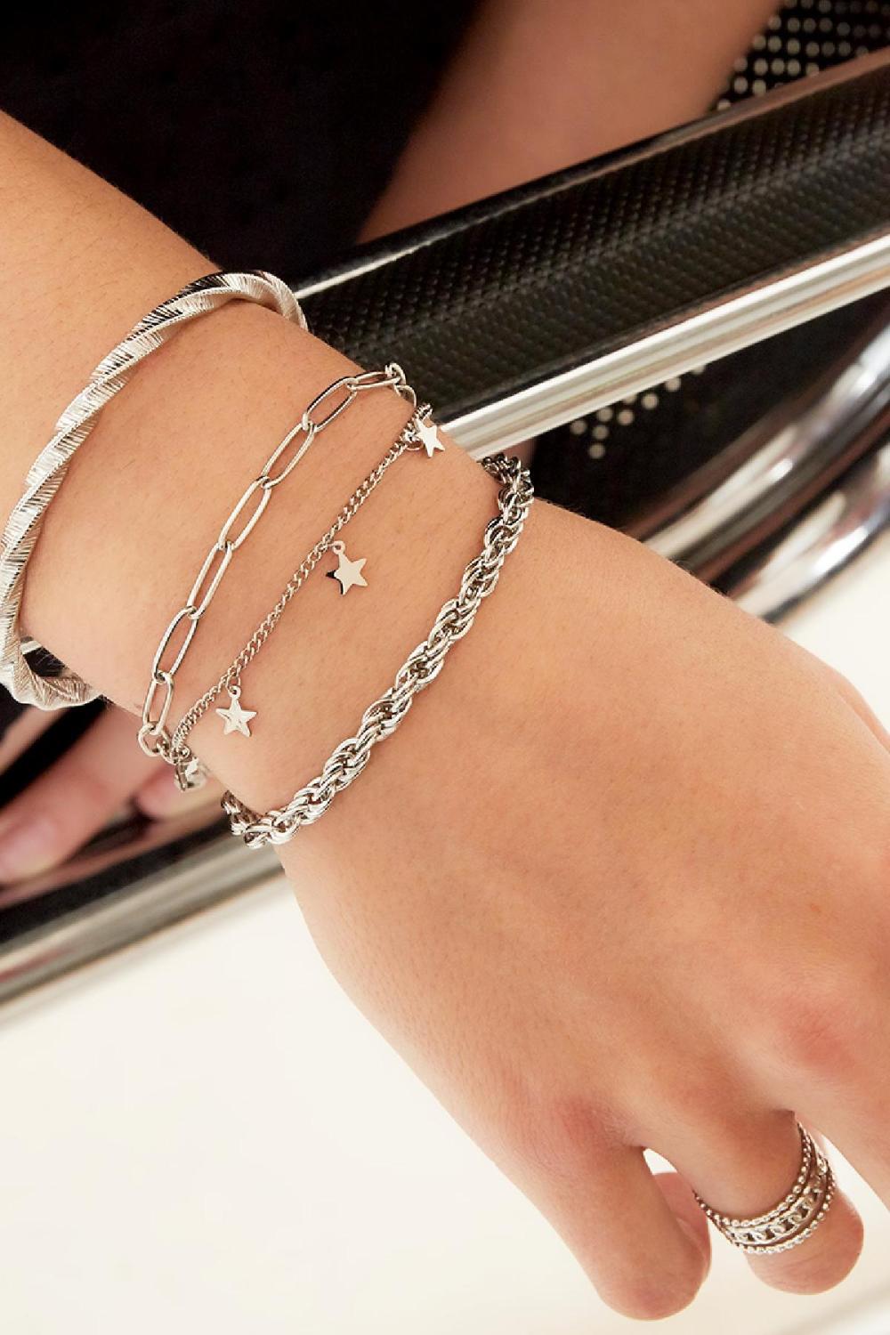 Bracelet Chaîne Etoile Couleur Or Acier Inoxydable h5Image2