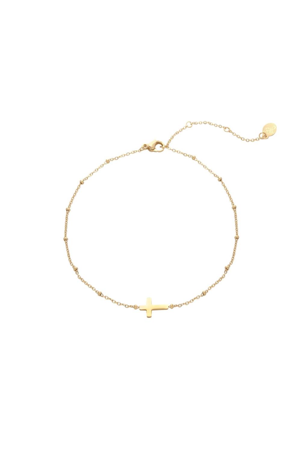 Bracelet Classic Cross Couleur Or Acier Inoxydable