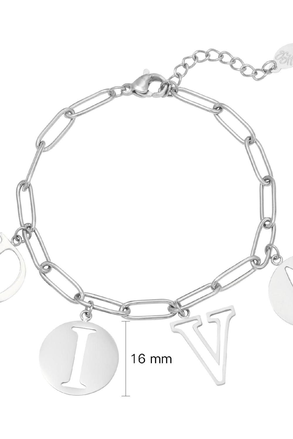 Bracelet Letters Diva Argenté Acier Inoxydable h5Image2
