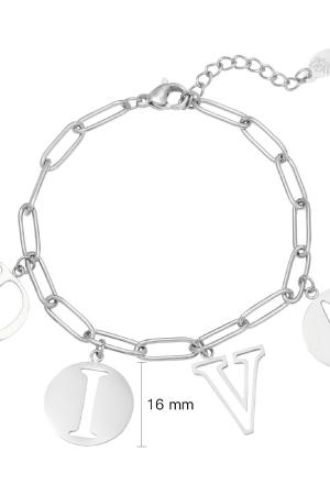 Bracelet Letters Diva Argenté Acier Inoxydable h5 Image2