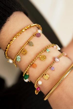 Bracelet Acier Inoxydable Perles La Belle Vie Couleur Or h5 Image2