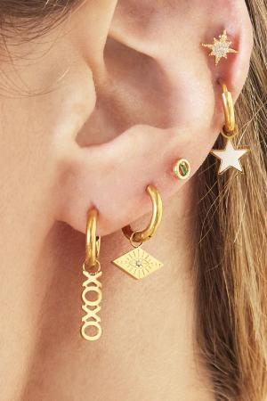 Boucles D'oreilles Evil Eye Argenté Acier Inoxydable h5 Image2