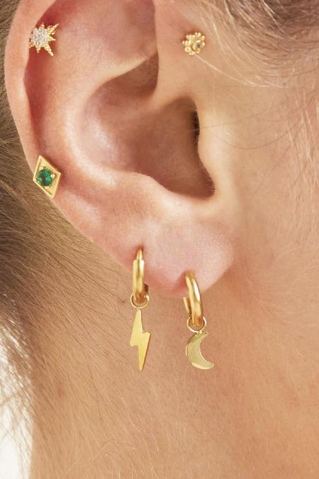 Boucles d'oreilles Moon Argenté Acier inoxydable 2
