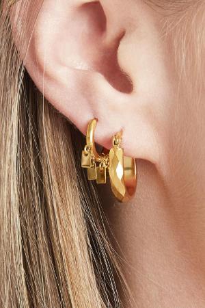 Boucles D'oreilles Creole Diamond Argenté Acier Inoxydable h5 Image2