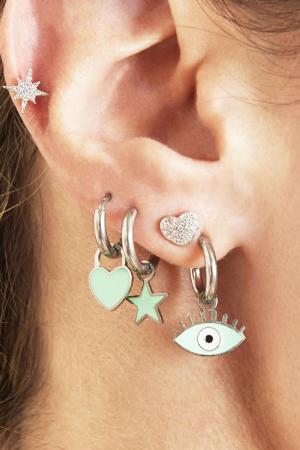 Boucles D'oreilles Pastel Eyes Rose Acier Inoxydable h5 Image2