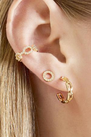 Earcuff Diamond Linked Couleur Or Cuivré h5 Image2