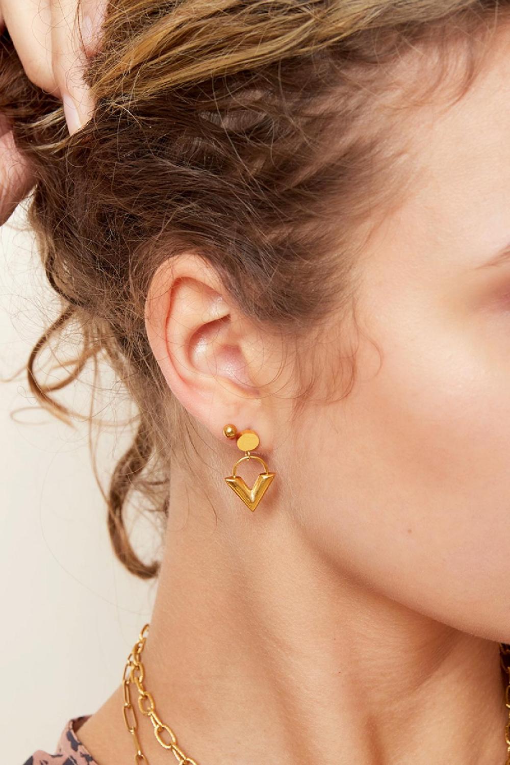 Boucles D'oreilles Vénus Couleur Or Acier Inoxydable h5Image2