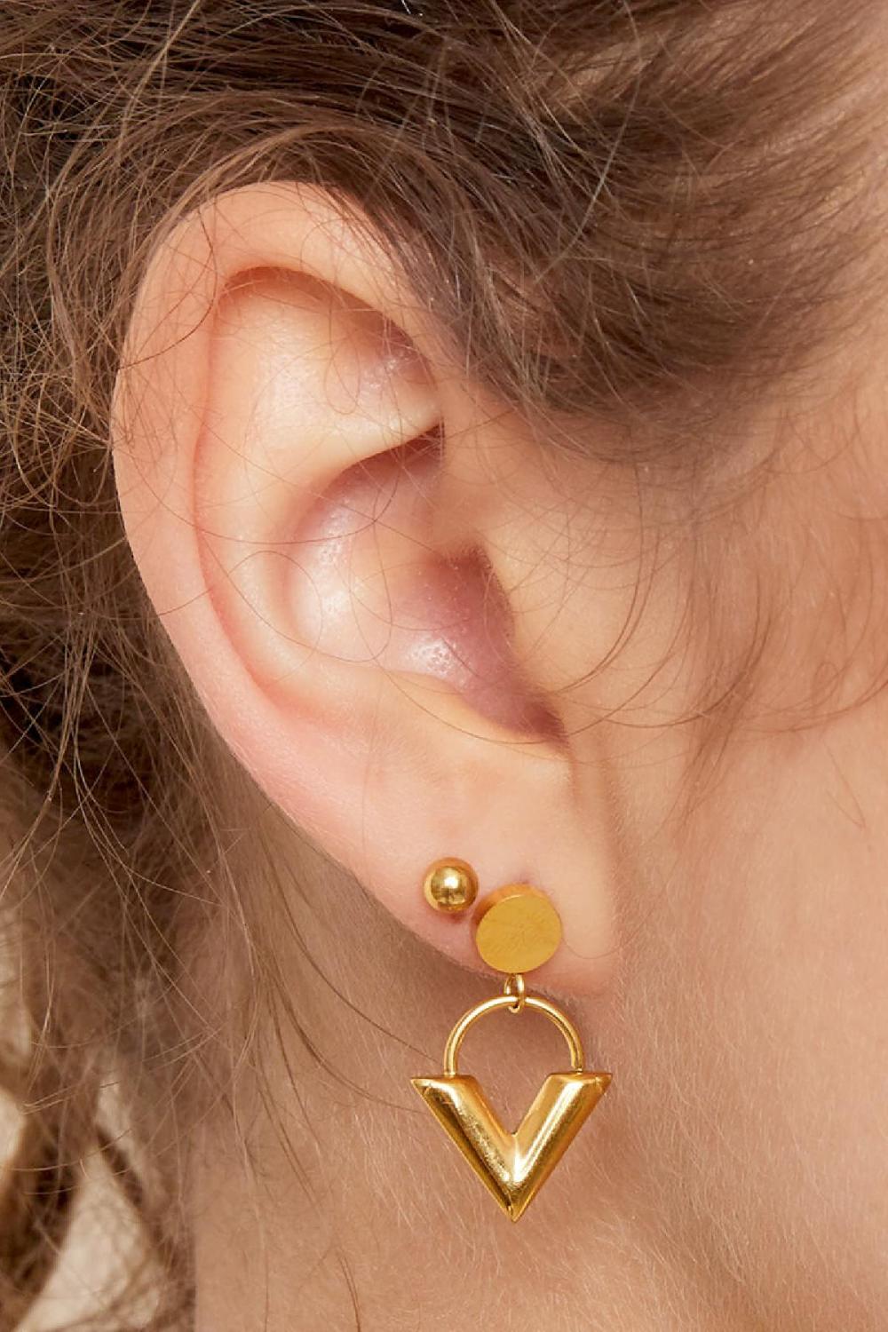Boucles D'oreilles Vénus Couleur Or Acier Inoxydable h5Image3
