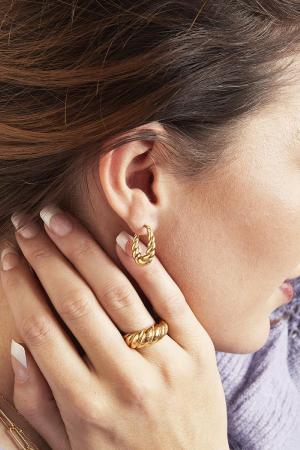 Boucles D'oreilles Dangling Twist Acier Inoxydable h5 Image2