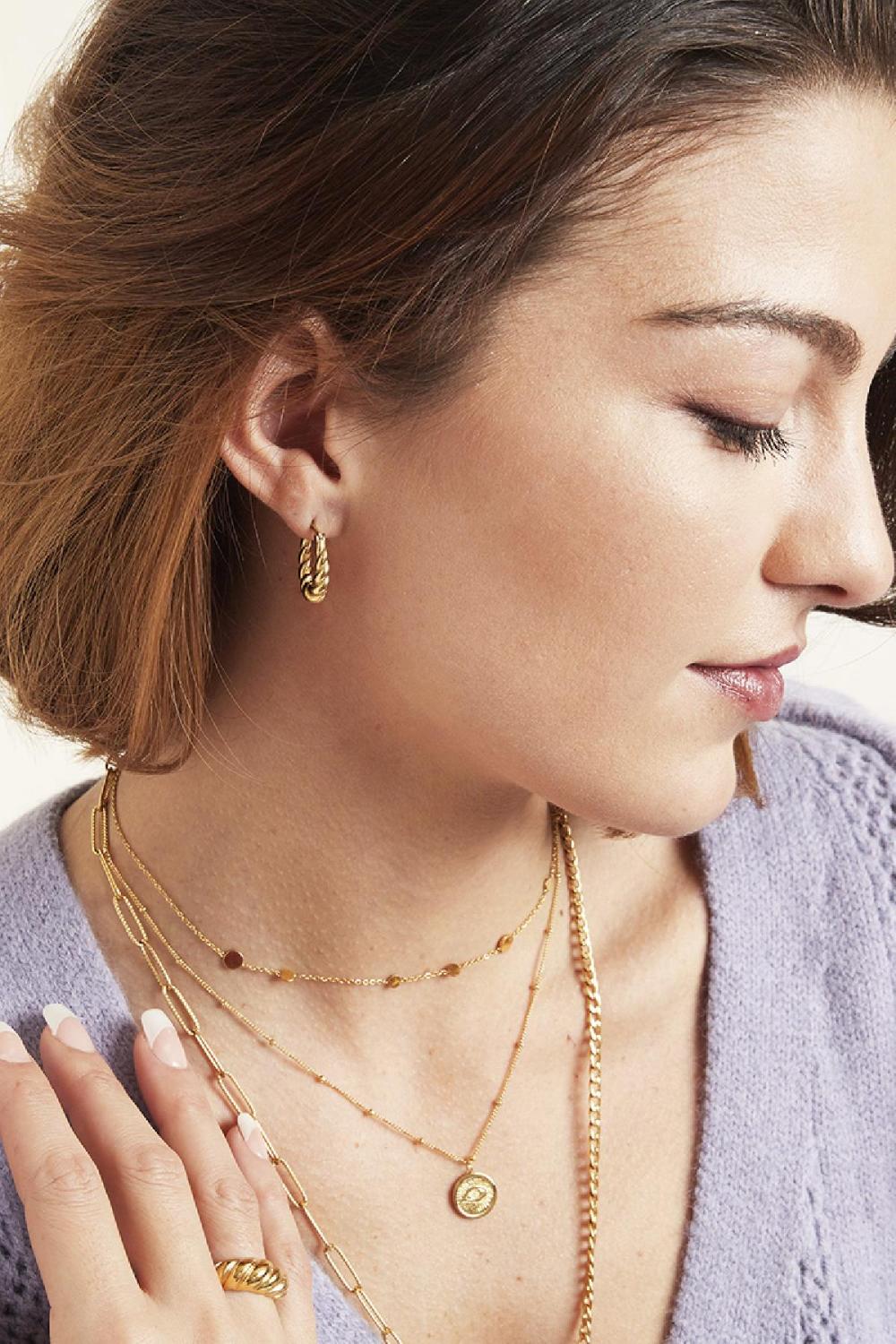Boucles D'oreilles Dangling Twist Acier Inoxydable h5Image3