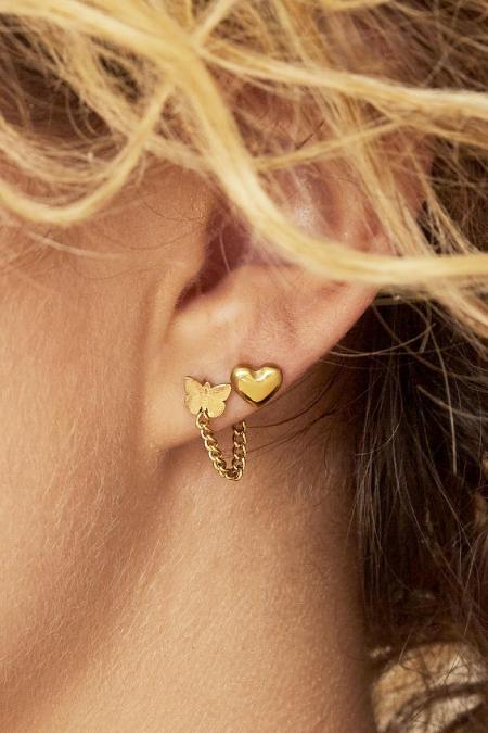 Boucles d'oreilles Bold Heart en acier inoxydable 2