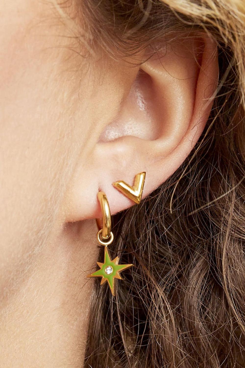 Boucles D'oreilles Think V Acier Inoxydable h5Image2