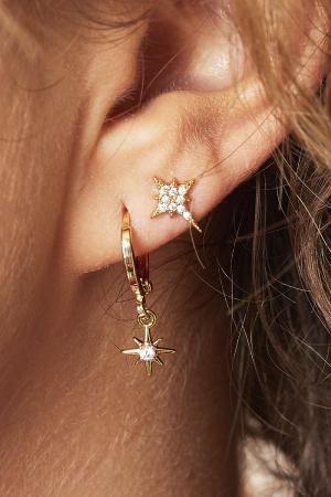 Boucles D'oreilles Starred Argenté Cuivré h5 Image2