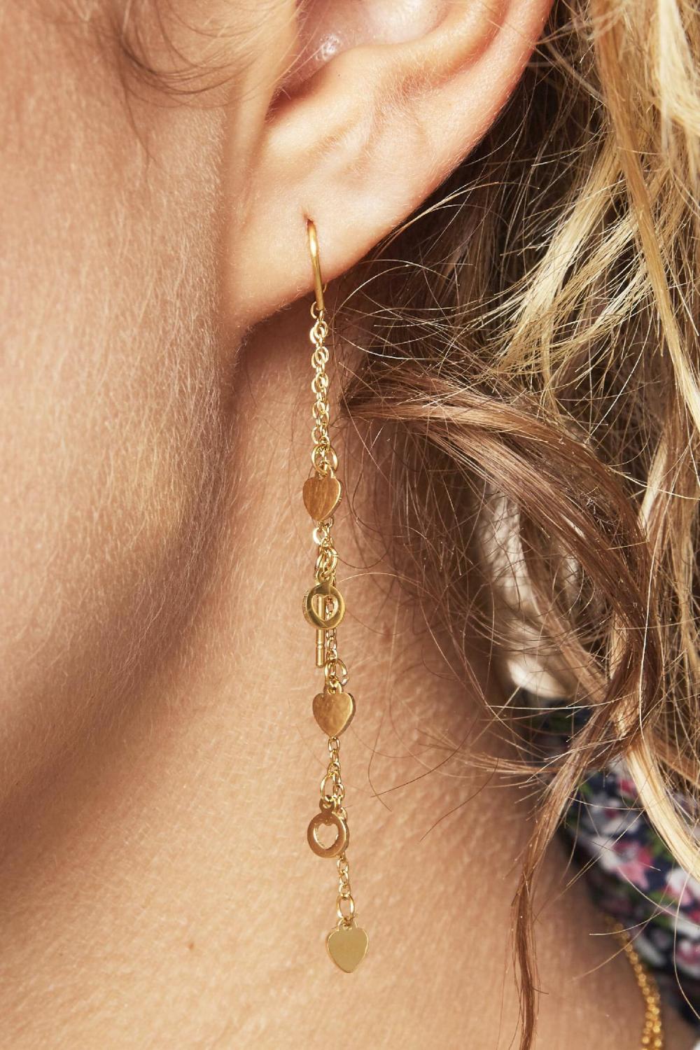 Boucles D'oreilles From The Heart Argenté Acier Inoxydable h5Image2