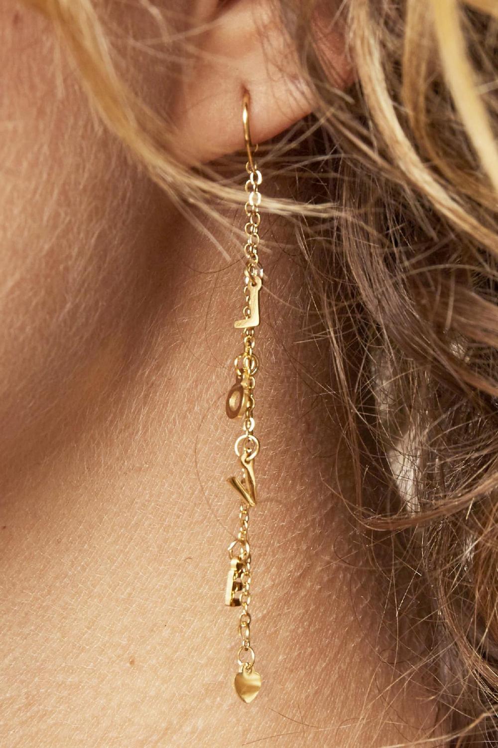 Boucles D'oreilles Love Argenté Acier Inoxydable Image2