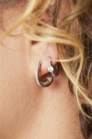 Boucles D'oreilles Créoles En Cuivre Blanc Cuivré h5 Image3