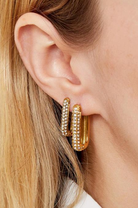 Boucles d'oreilles scintillantes en acier inoxydable 2