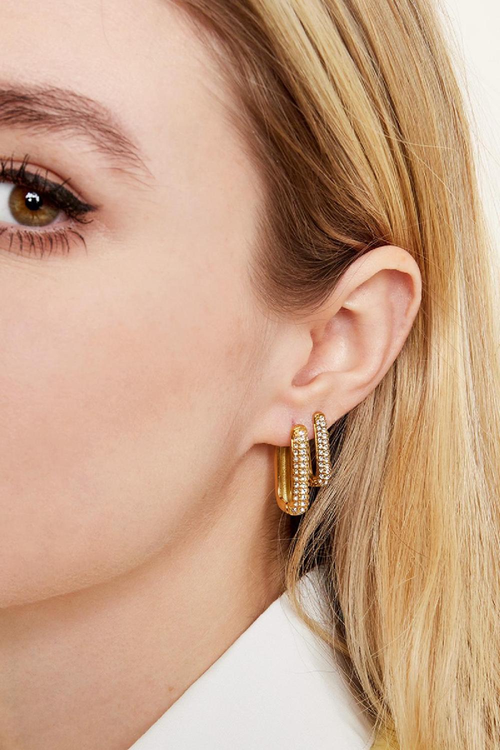Boucles D'Oreilles Scintillantes En Acier Inoxydable Image5