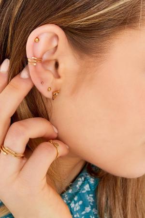 Spirale De Cache-Oreilles Avec De Petites Pierres Argenté Acier Inoxydable h5 Image3