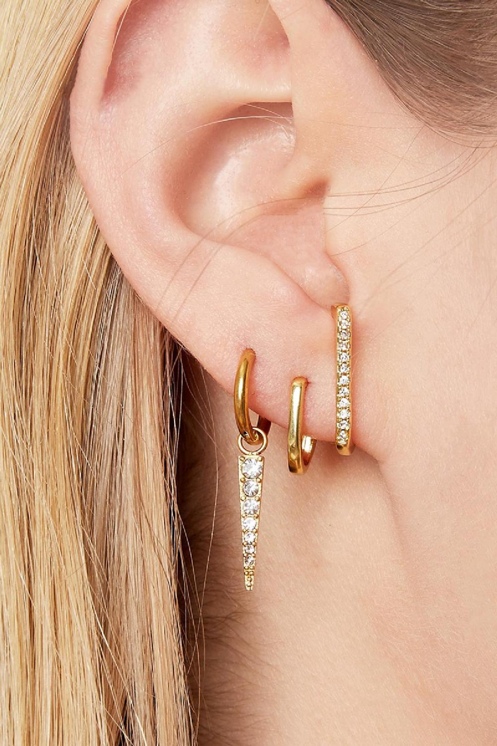 Boucles D'oreilles Pointer Argenté Acier Inoxydable Image2