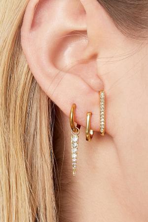 Boucles D'oreilles Pointer Argenté Acier Inoxydable h5 Image2