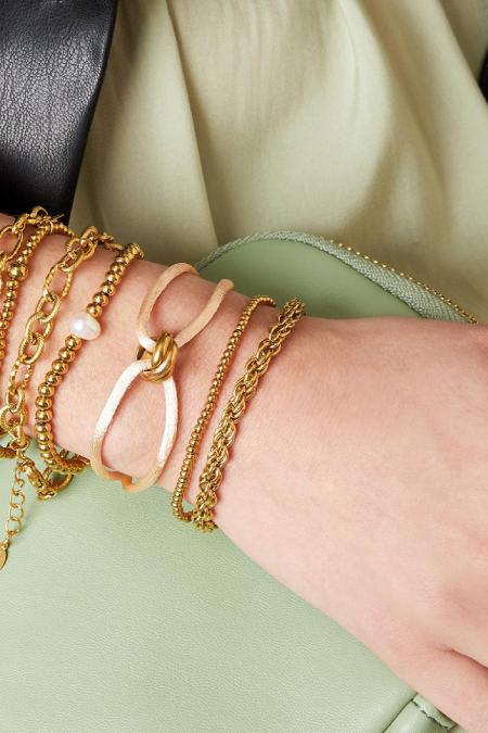Bracelet Twisted Chain Couleur Or Acier Inoxydable 2
