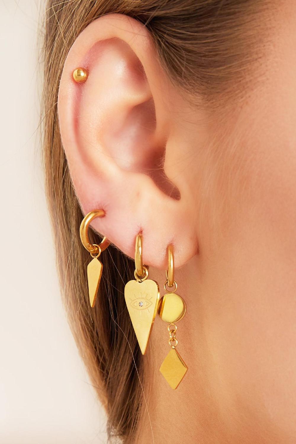 Boucles D'oreilles Cône Petit Argenté Acier Inoxydable Image2
