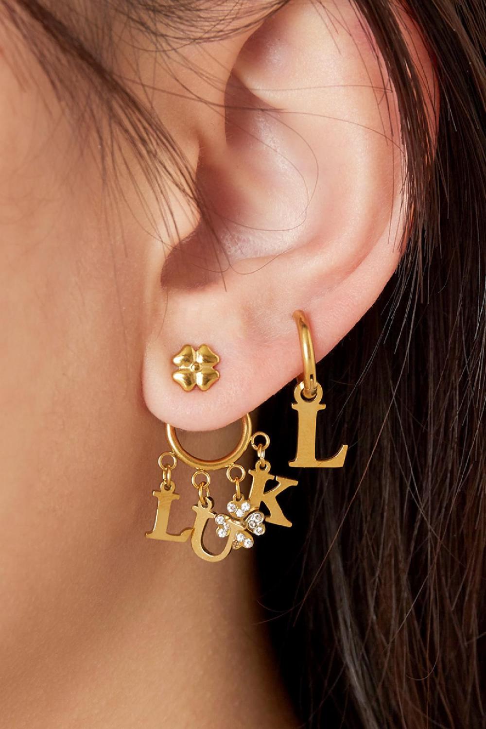 Boucle D'oreille En Acier Inoxydable Luck h5Image2