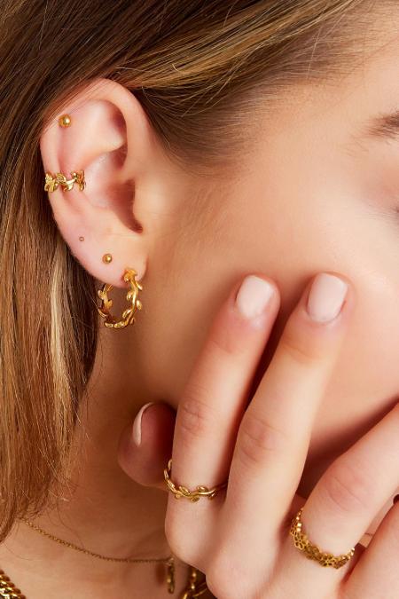 Cache-oreilles en forme de laurier Acier inoxydable 2