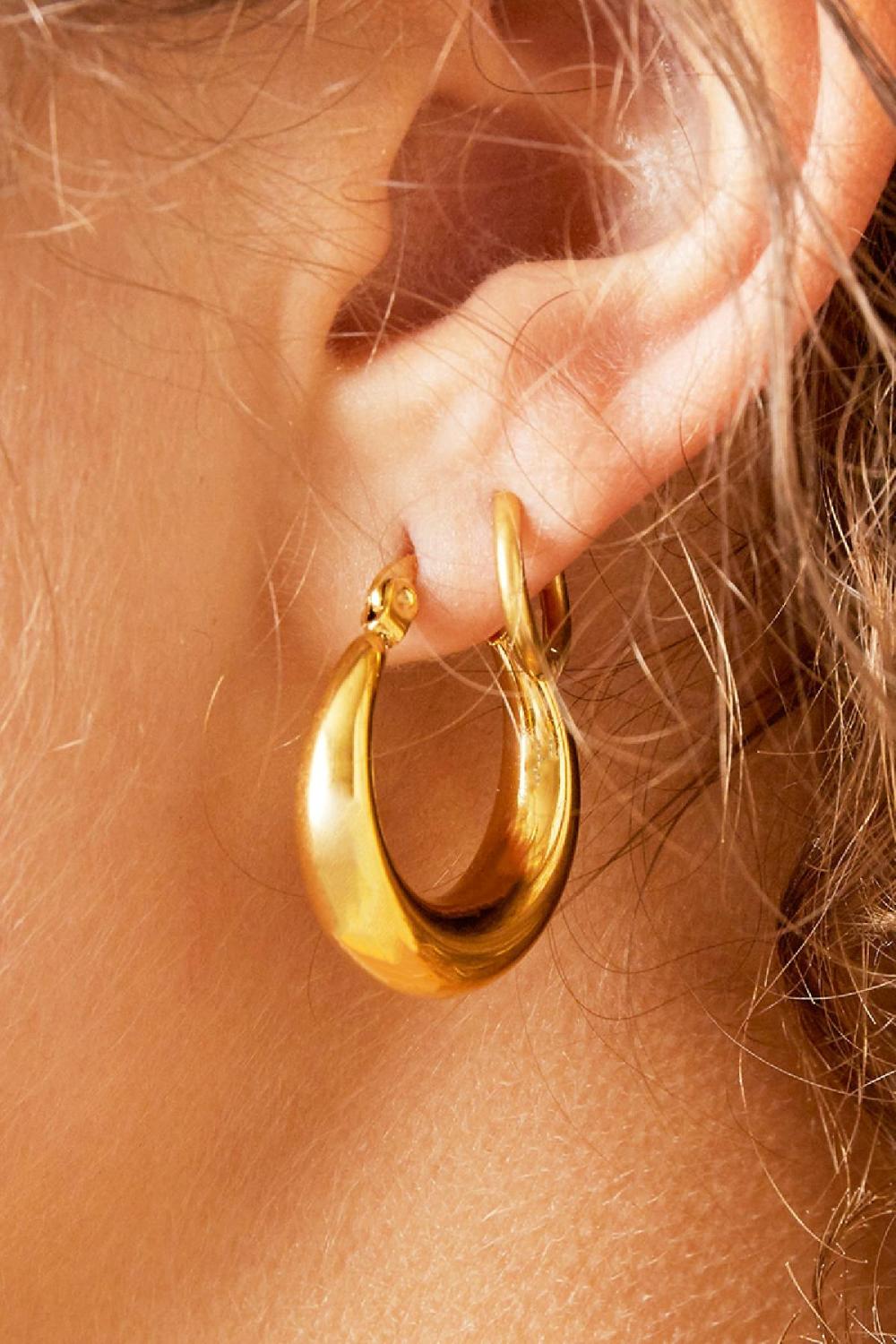 Boucles D'Oreilles Arquées En Acier Inoxydable h5Image3